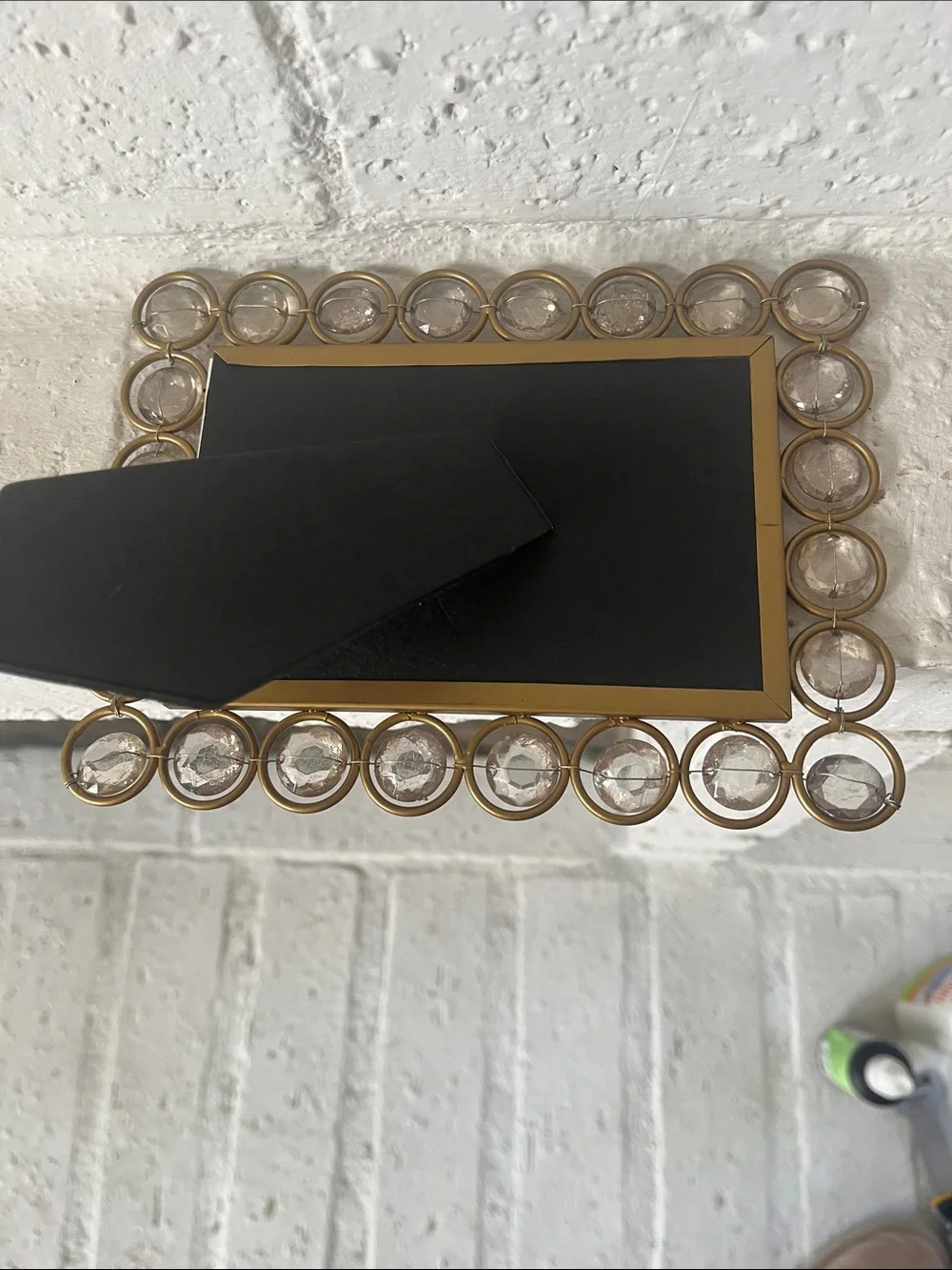 photo frame clear bubble crystal metal accents 3.5 x 5.5 picture size golden